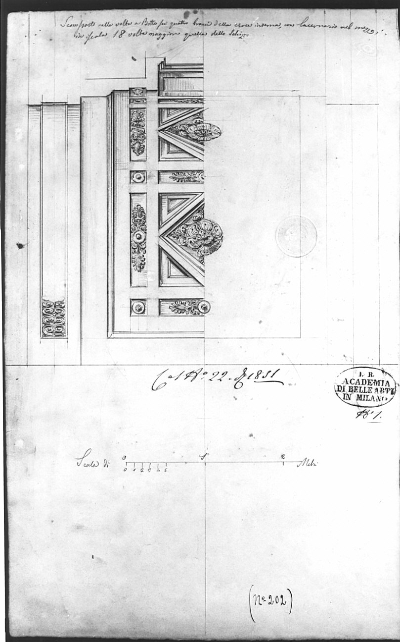 prospetto, architettura: volta a botte (disegno, opera isolata) - ambito italiano (sec. XIX)