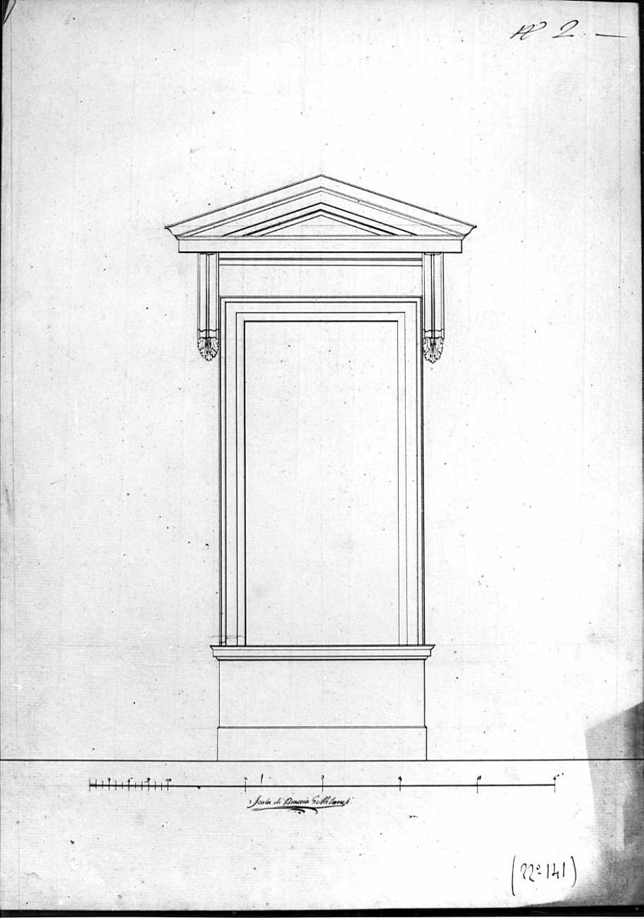 alzato, architettura: progetto per nicchia (disegno, opera isolata) di Capitani Giovanni Battista (sec. XIX)