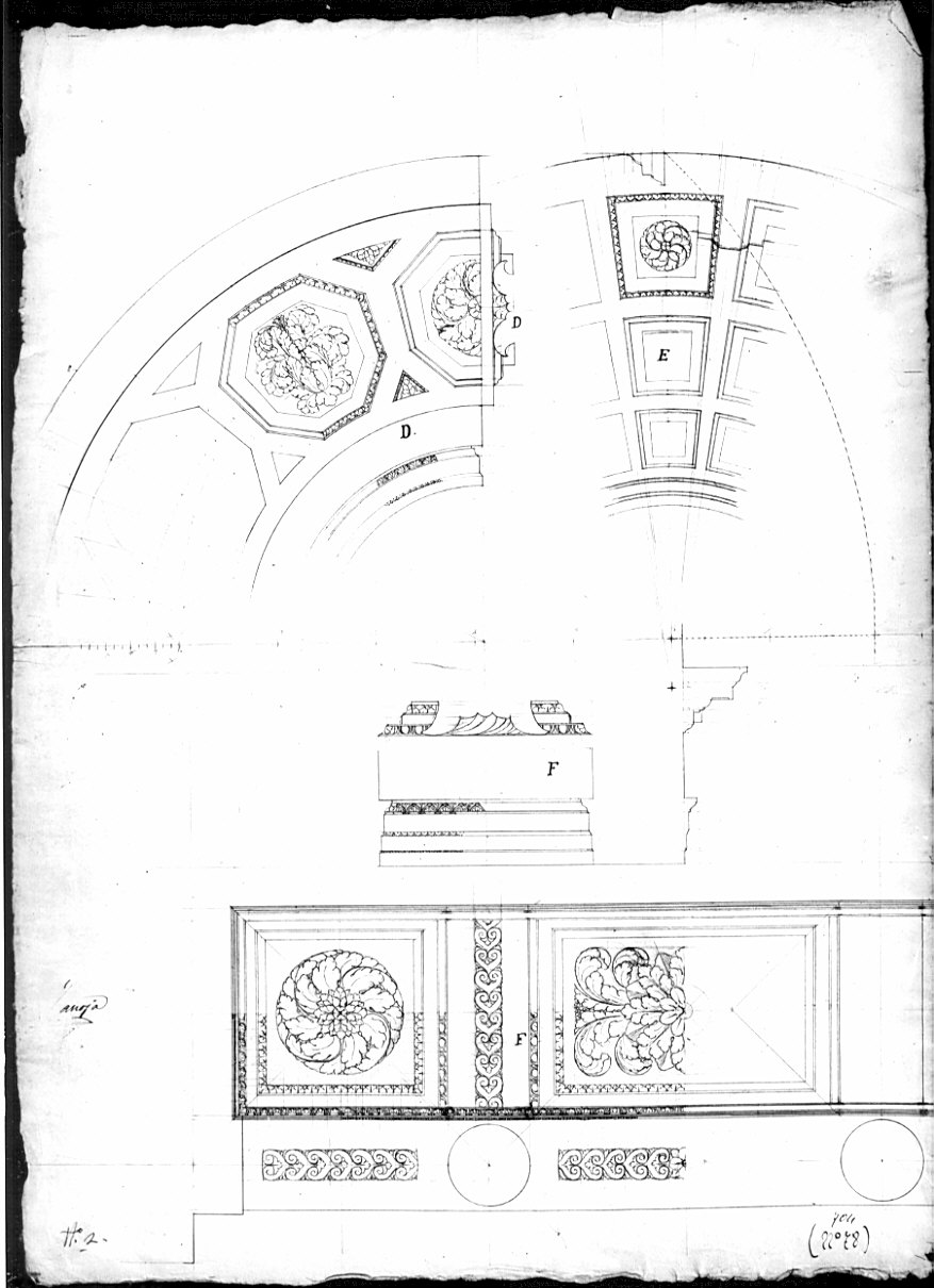 dettagli, architettura: progetto per cappella religiosa (disegno, opera isolata) di Zanoja Giuseppe (sec. XIX)