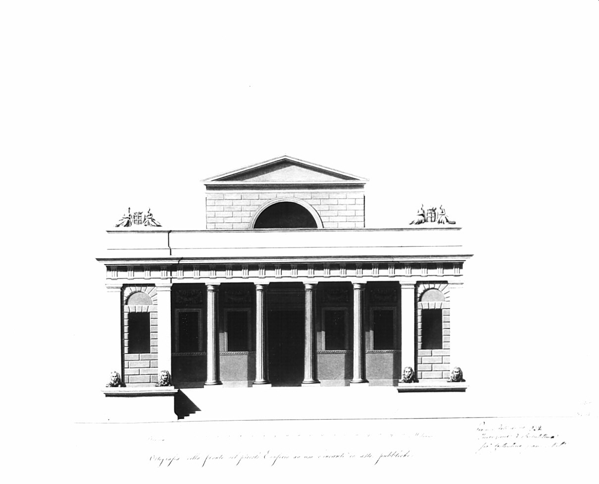 prospetto, architettura: progetto per casa d'asta (disegno, opera isolata) di Costantino Gianni (sec. XIX)