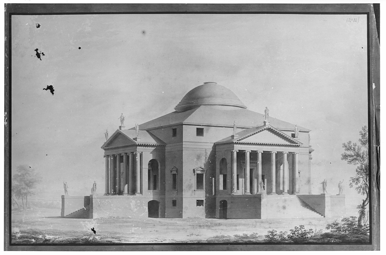 alzato, architettura: rilievo della Rotonda di Palladio (disegno, opera isolata) di Levati Giuseppe (sec. XIX)