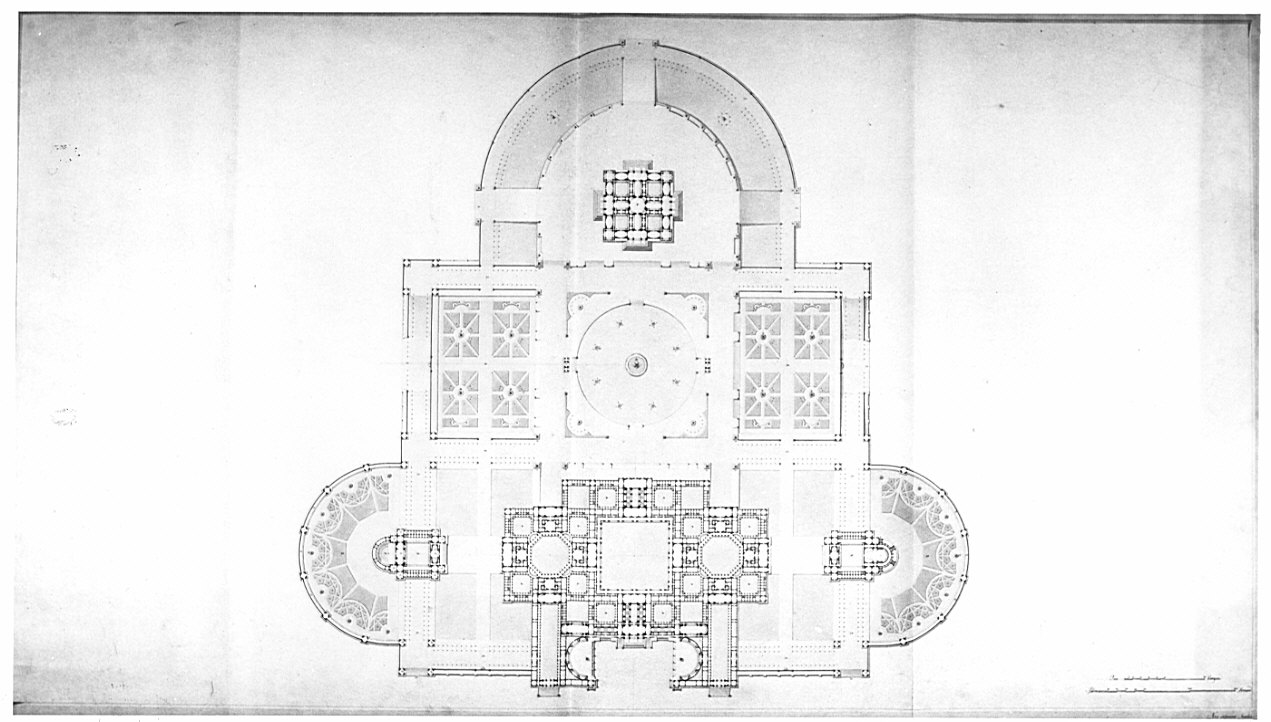 planimetria generale, architettura: progetto per palazzo reale (disegno, opera isolata) di Santi Dionisio (sec. XIX)