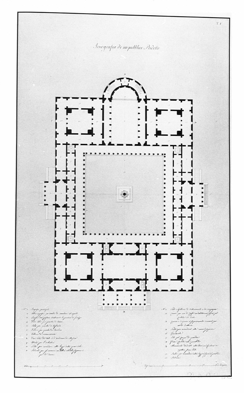 icnografia, architettura: progetto per un Pubblico Ridotto (disegno, opera isolata) di Besia Gaetano (sec. XIX)