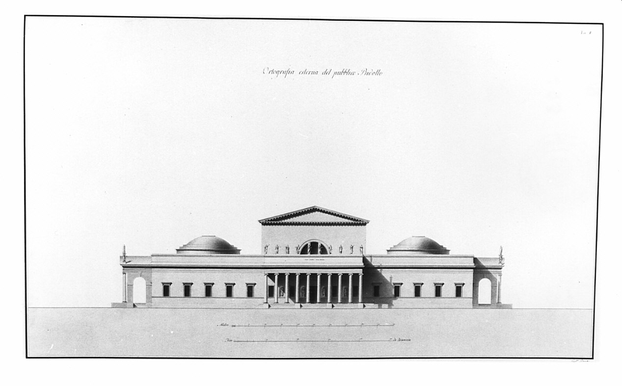 prospetto, architettura: progetto per un Pubblico Ridotto (disegno, opera isolata) di Besia Gaetano (sec. XIX)