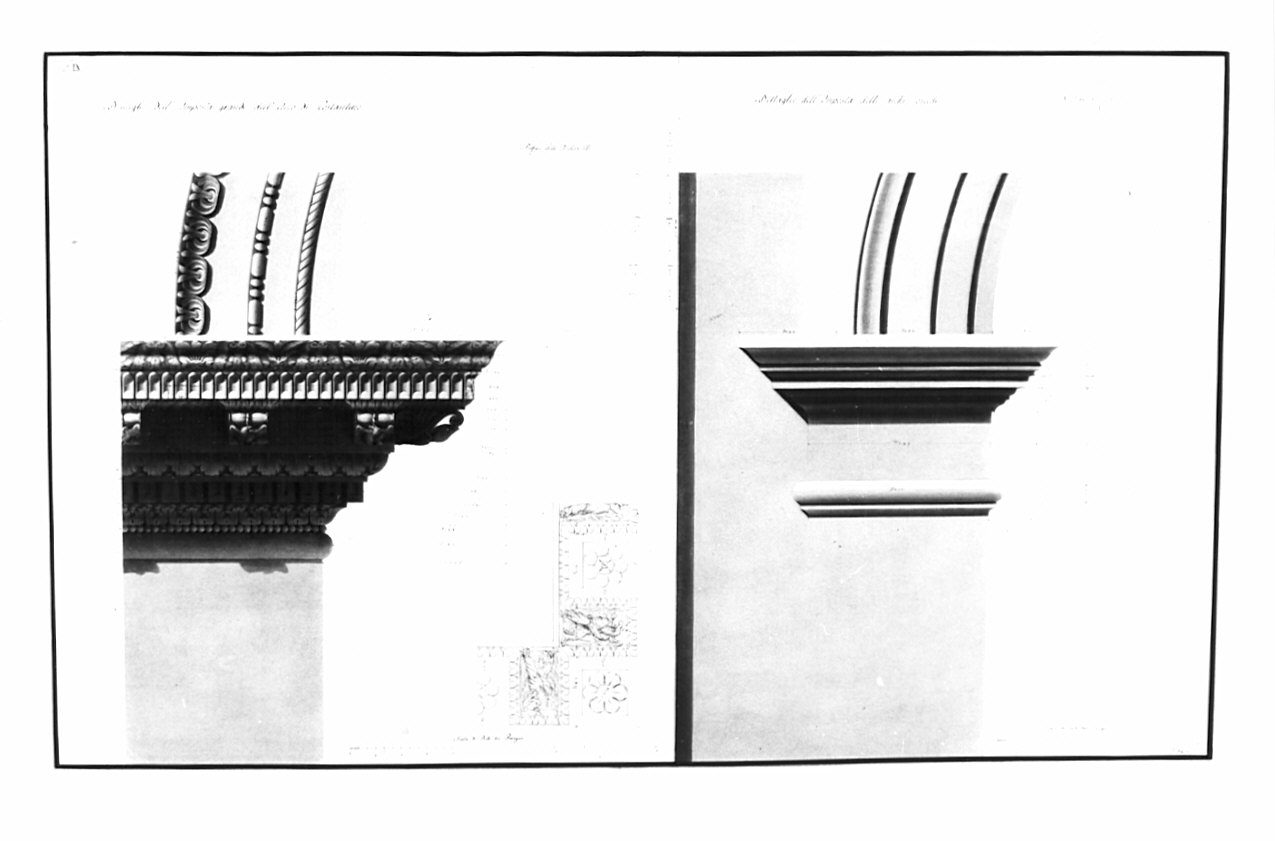 alzati e sezioni, architettura: rilievo dell'Arco di Costantino (disegno, opera isolata) di Bosio Pietro (sec. XIX)