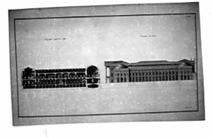 prospetto e sezione, architettura: progetto per un Palazzo di città (disegno, opera isolata) di Chiappa Giovanni Battista (sec. XIX)