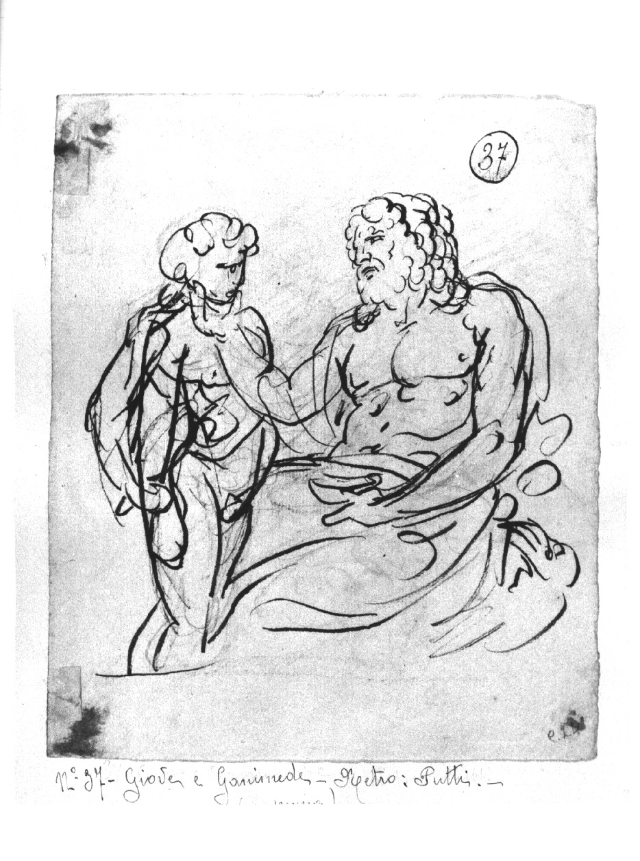 Giove e Ganimede, ratto di Ganimede (disegno, opera isolata) di Appiani Andrea (cerchia) (inizio sec. XIX)