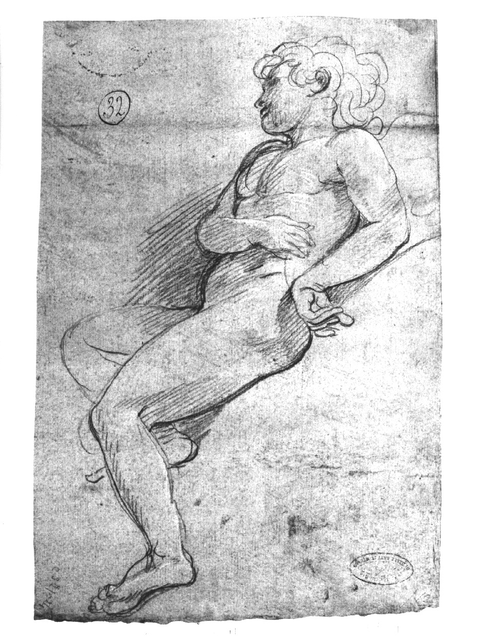 Giovinetto ignudo, putto (disegno, opera isolata) di Appiani Andrea (sec. XVIII)
