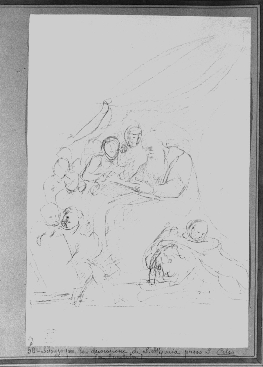 Dottore della chiesa, Dottore della Chiesa (disegno, opera isolata) di Appiani Andrea (sec. XVIII)