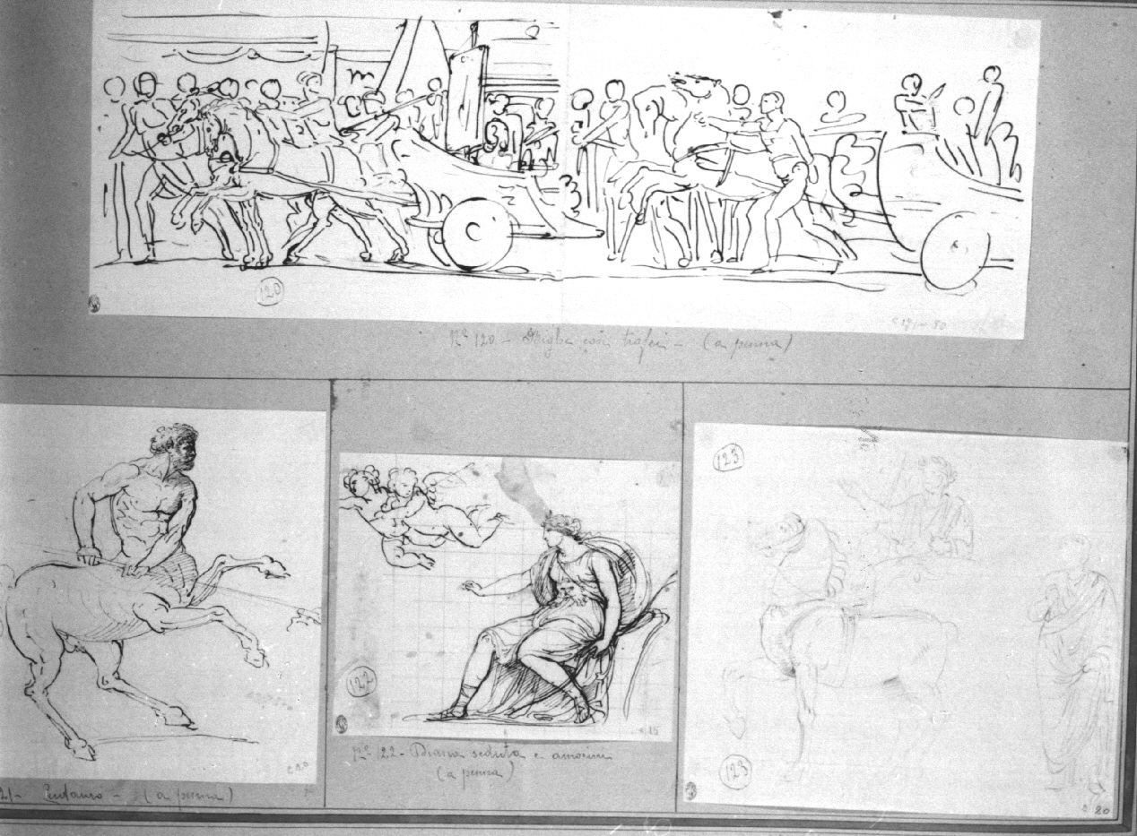 Corteo trionfale, figure maschili (disegno, opera isolata) di Appiani Andrea (sec. XIX)