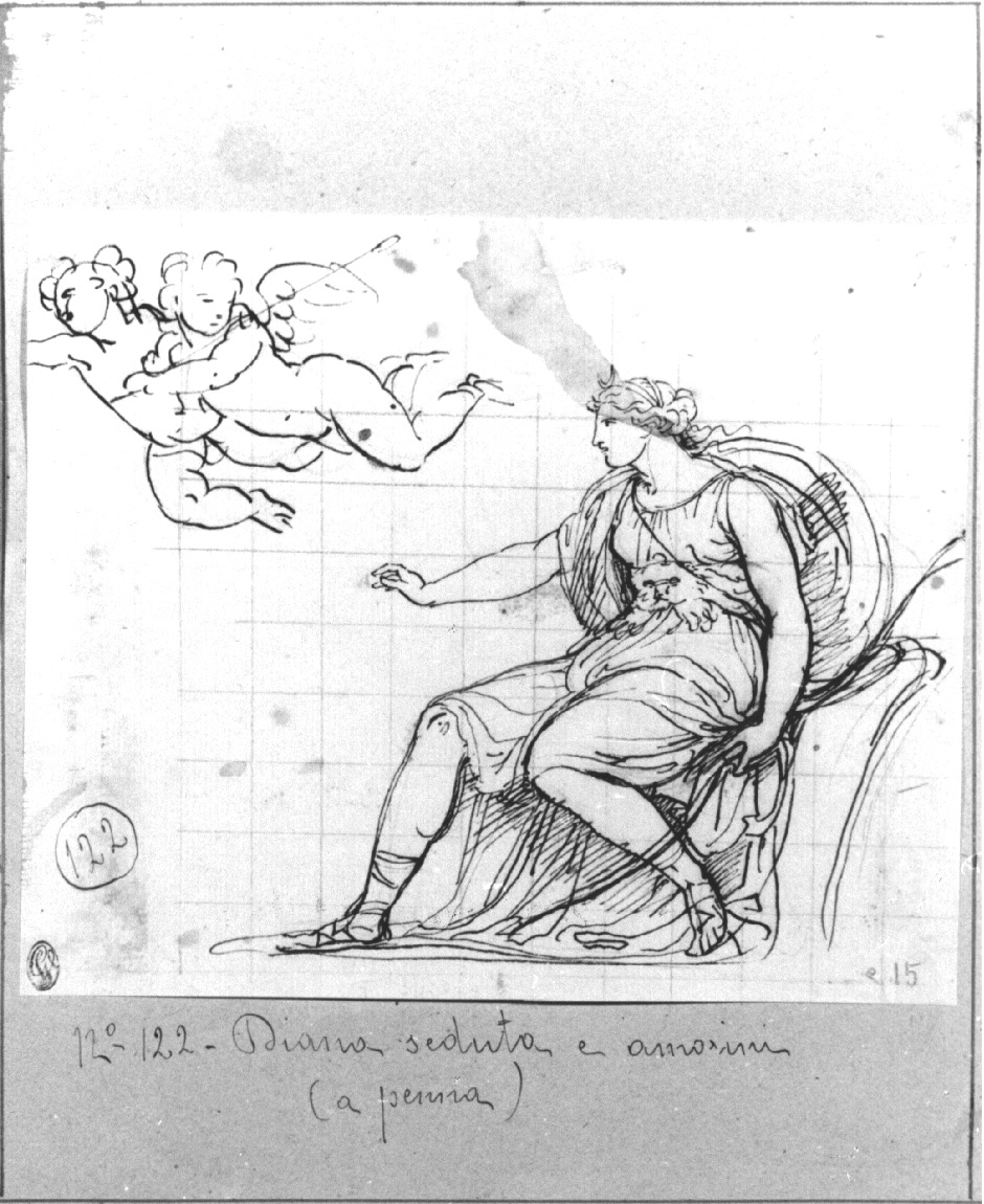 Diana e amorini, Diana e amorini (disegno, opera isolata) di Appiani Andrea (sec. XVIII)