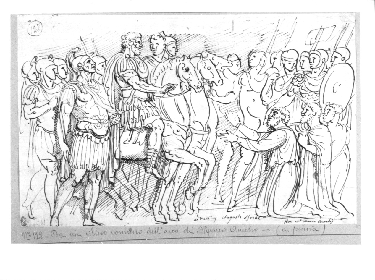 Clemenza di Marco Aurelio ?, figure maschili (disegno, opera isolata) di Appiani Andrea (secc. XVIII/ XIX)