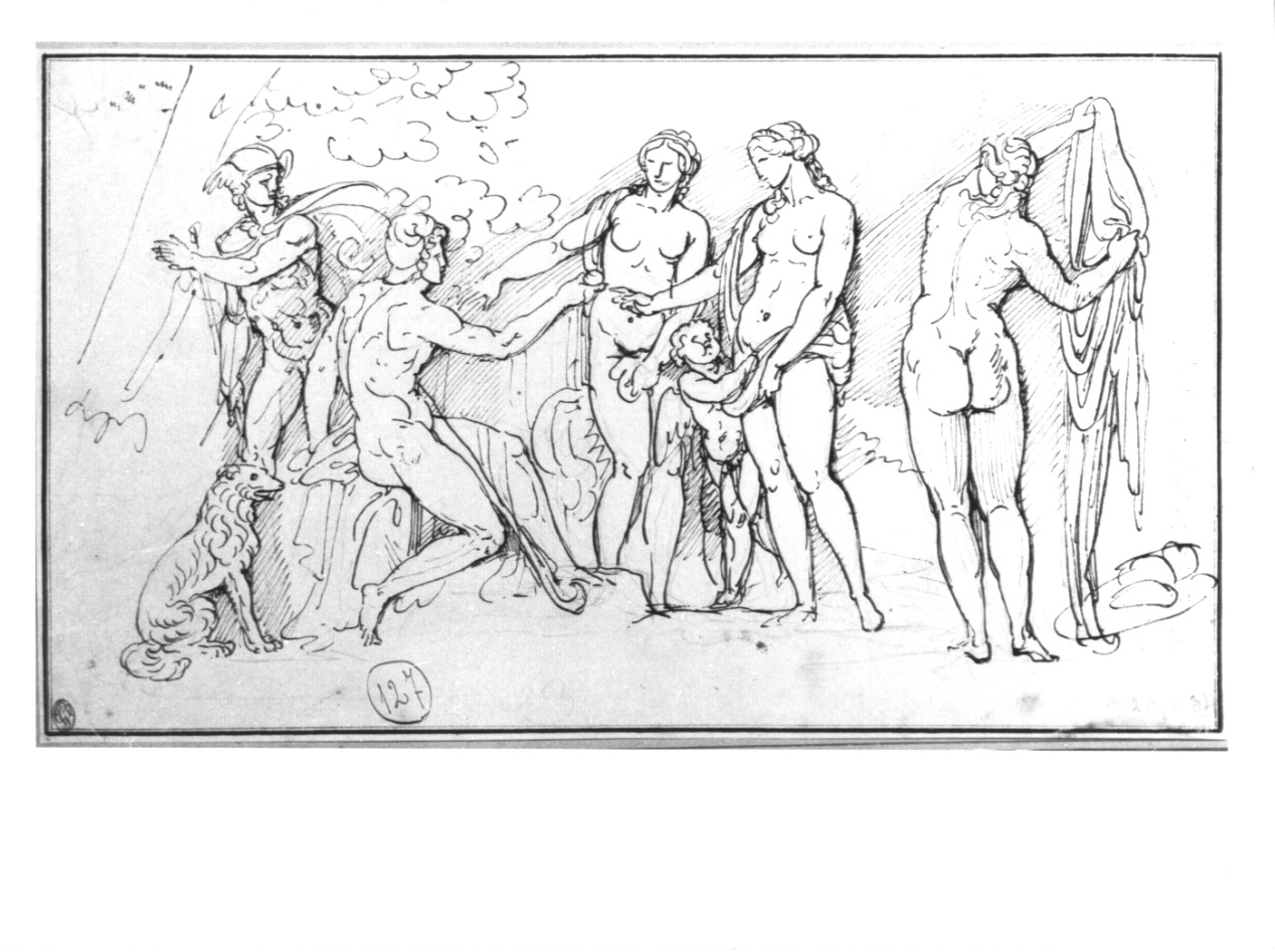 Giudizio di Paride, Giudizio di Paride (disegno, opera isolata) di Appiani Andrea (secc. XVIII/ XIX)