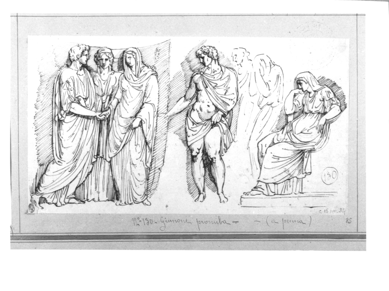 Scena mitologica, incontri degli dei (disegno, opera isolata) di Appiani Andrea (secc. XVIII/ XIX)