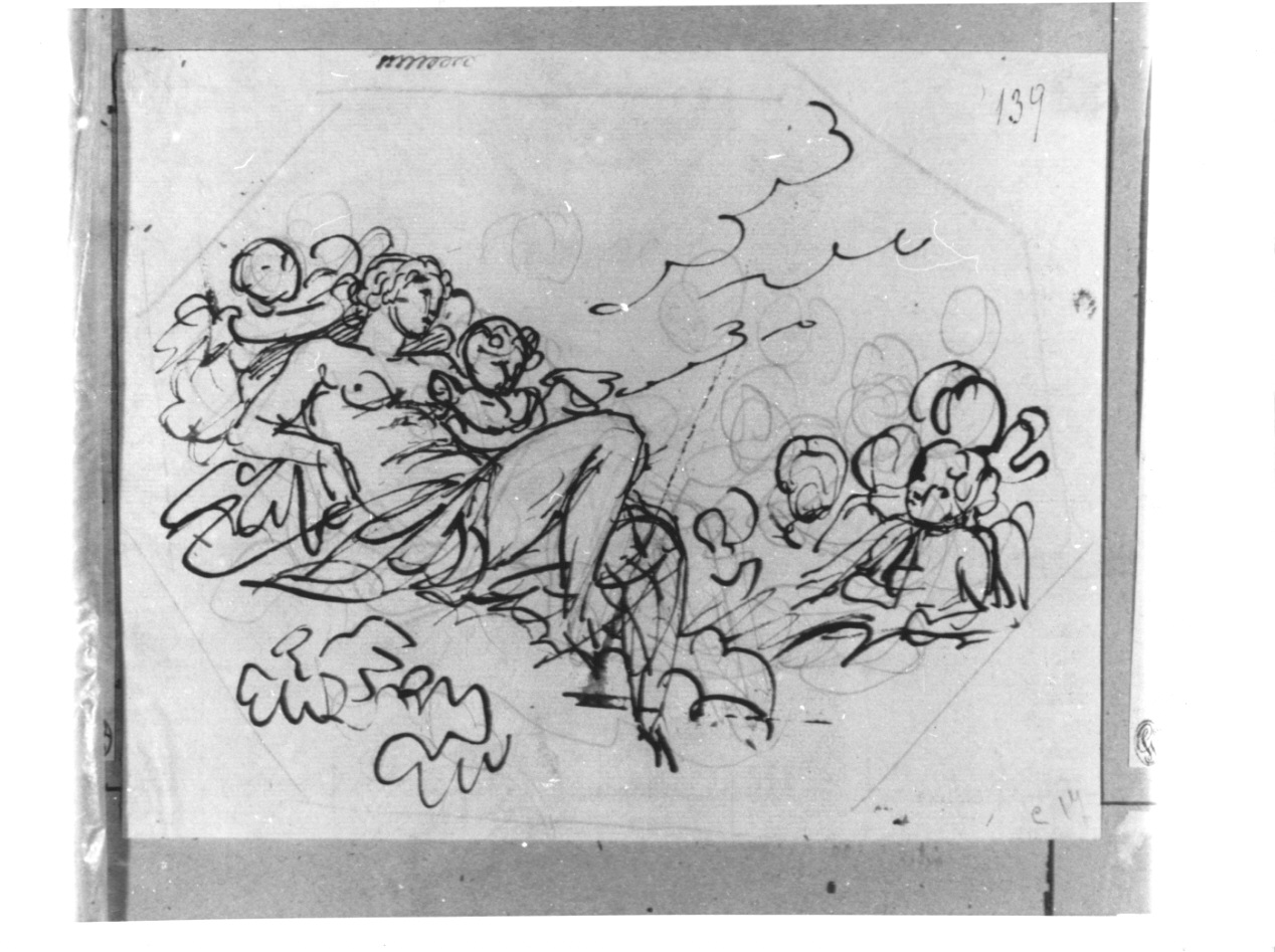 Divinità femminile e amorini, figura femminile con amorini (disegno, opera isolata) di Appiani Andrea (sec. XVIII)