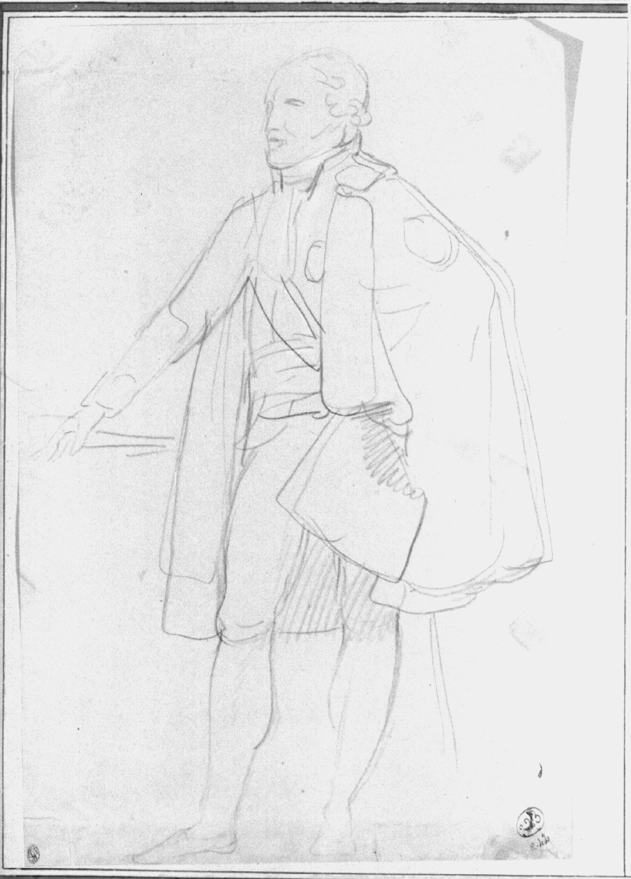 Figura maschile in uniforme, figura maschile in uniforme militare (disegno, opera isolata) di Appiani Andrea (sec. XIX)