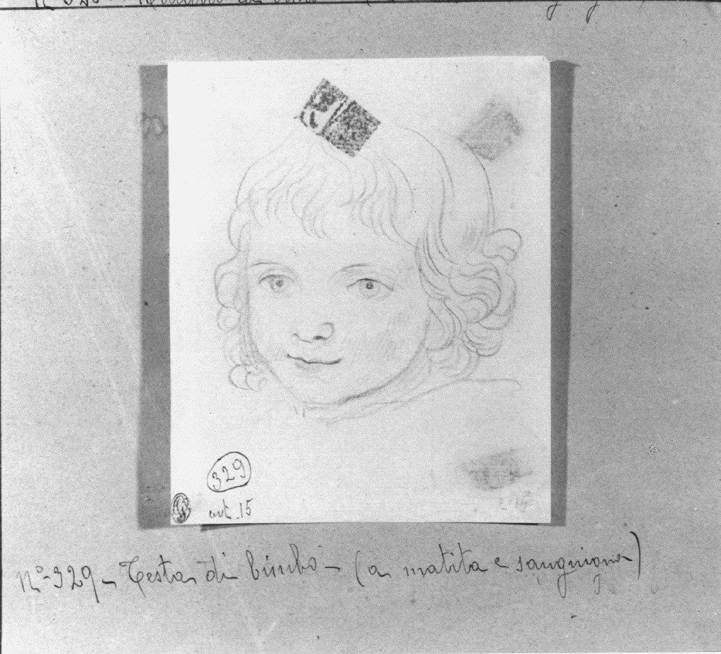 ritratto di bambino (disegno, opera isolata) di Appiani Andrea (sec. XIX)