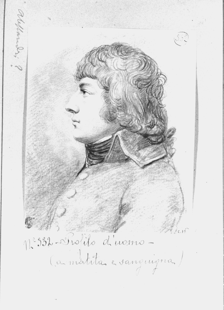 ritratto d'uomo di profilo (disegno, opera isolata) di Appiani Andrea (sec. XIX)