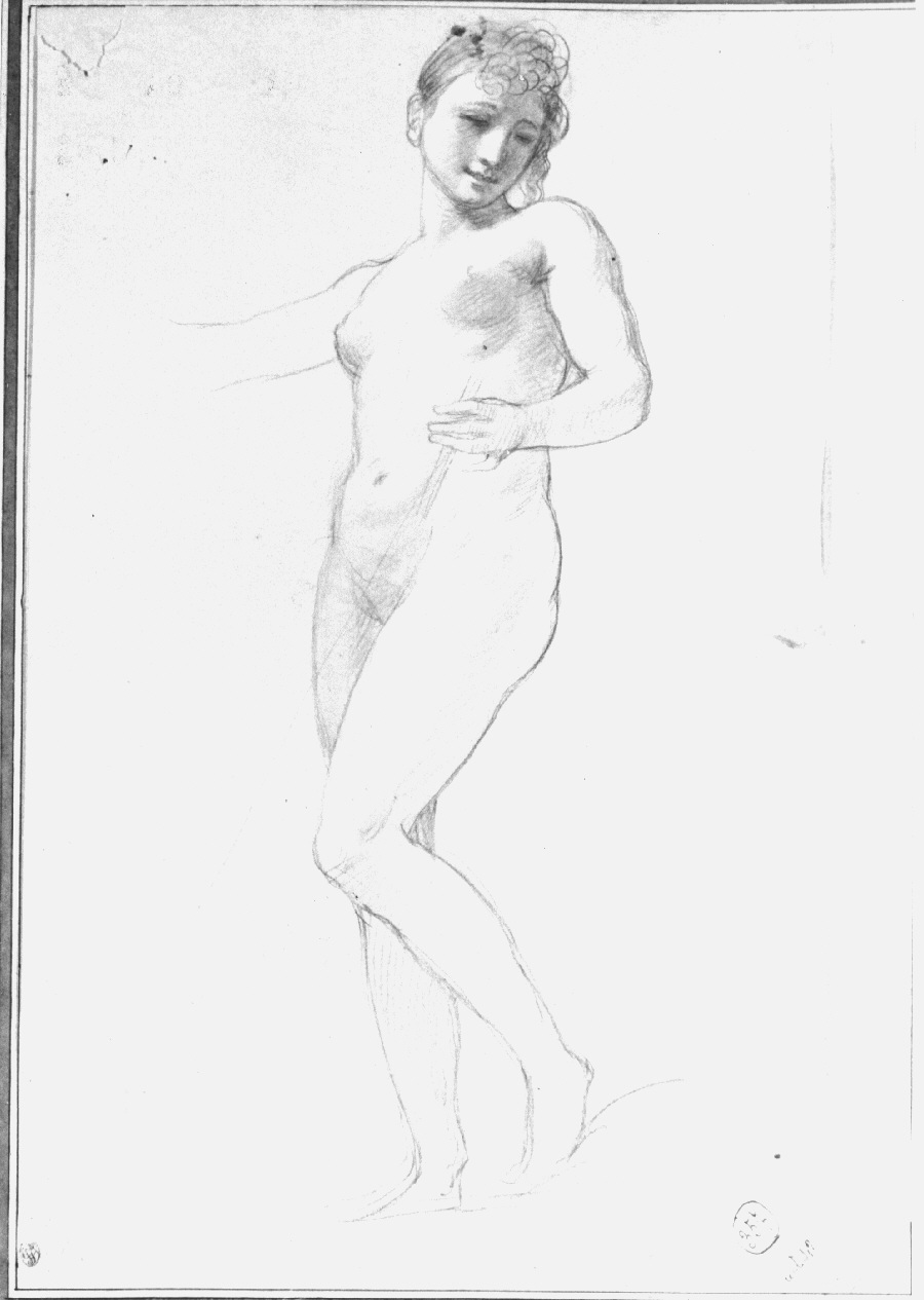figura femminile nuda (disegno, opera isolata) di Appiani Andrea (sec. XIX)
