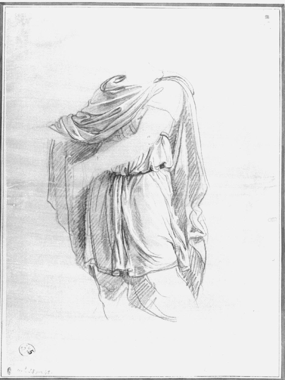 figura maschile con vesti drappeggiate (disegno, opera isolata) di Appiani Andrea (secc. XVIII/ XIX)