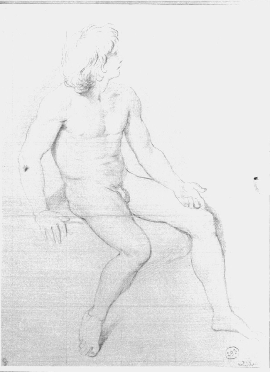 giovane nudo (disegno, opera isolata) di Appiani Andrea (sec. XVIII)