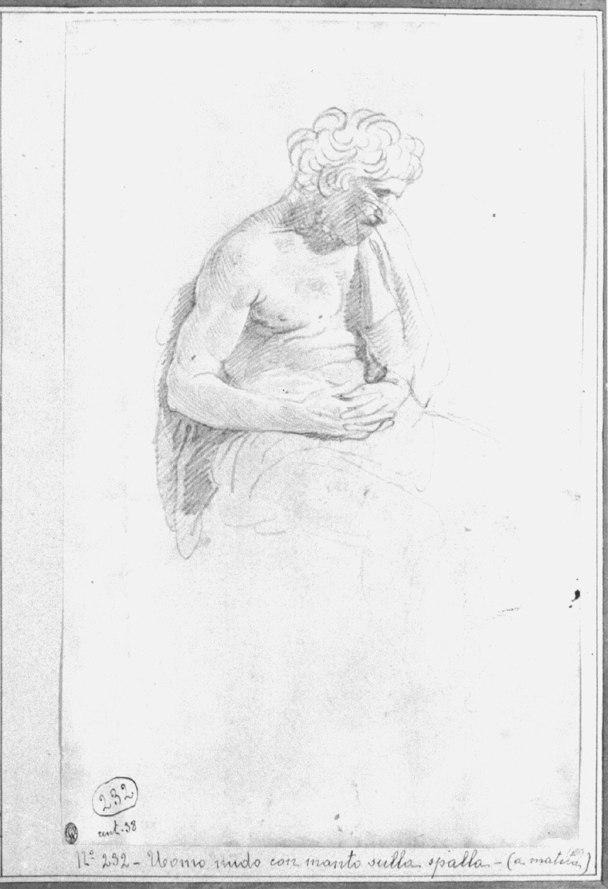 figura maschile seduta (disegno, opera isolata) di Appiani Andrea (secc. XVIII/ XIX)
