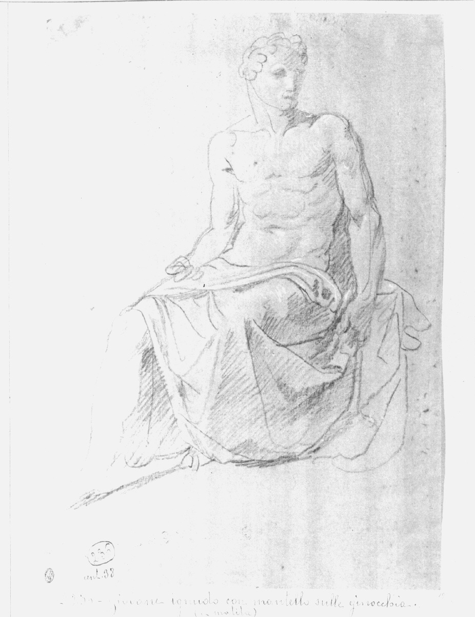 figura maschile seduta (disegno, opera isolata) di Appiani Andrea (sec. XVIII)