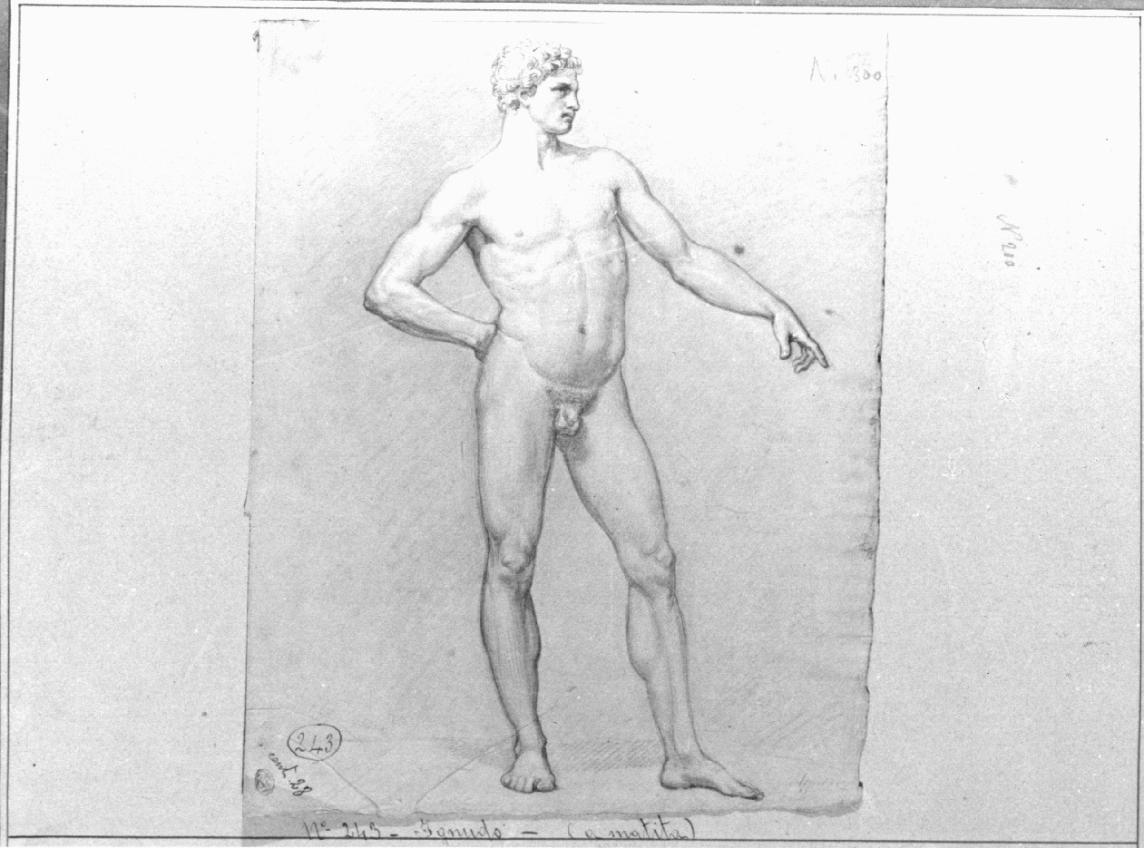 giovane nudo (disegno, opera isolata) di Appiani Andrea (sec. XVIII)