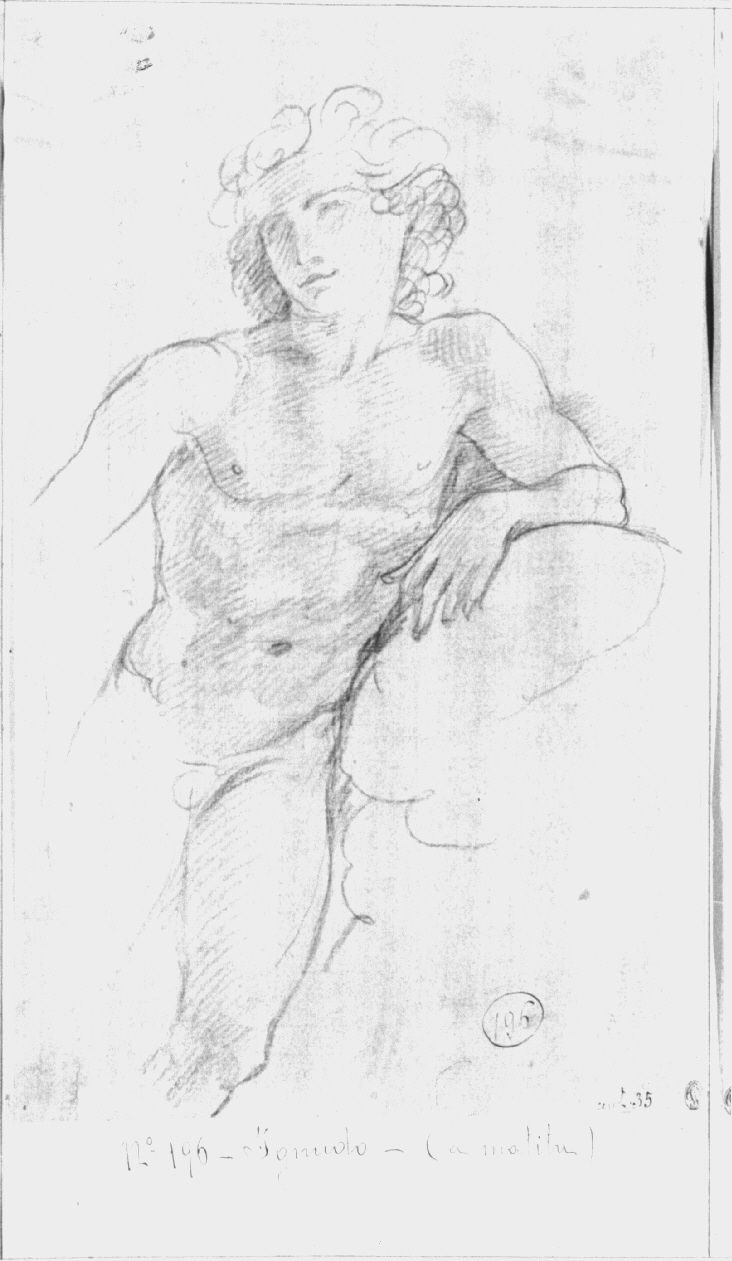 giovane nudo (disegno, opera isolata) di Appiani Andrea (sec. XVIII)