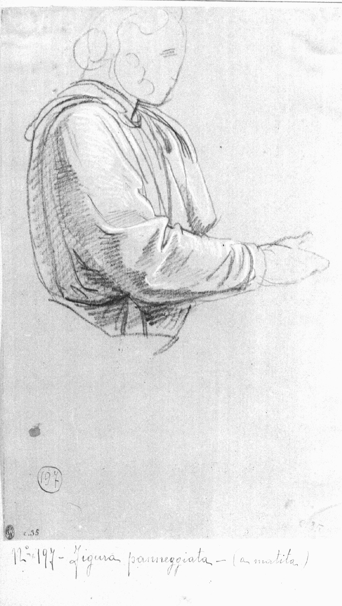 figura maschile panneggiata (disegno, opera isolata) di Appiani Andrea (sec. XVIII)