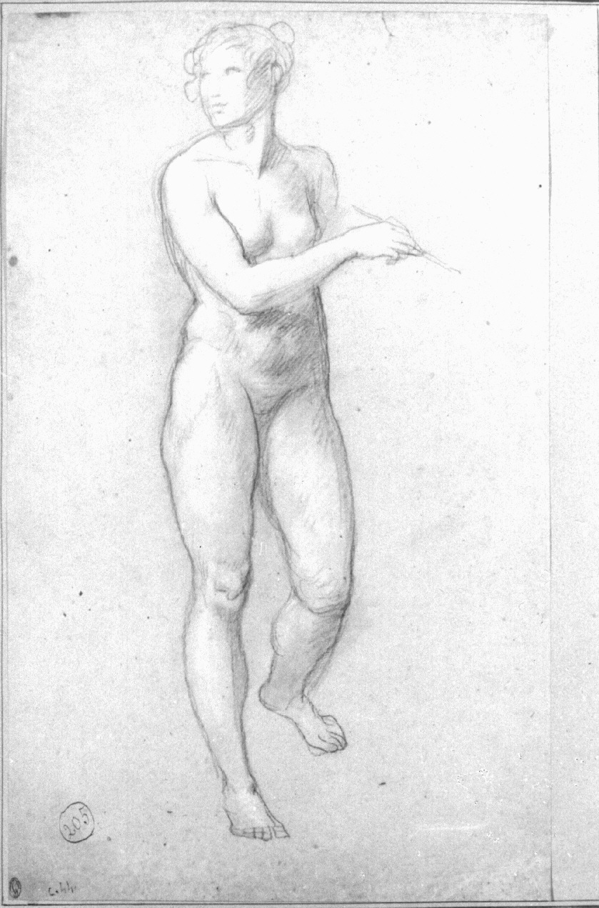 figura femminile nuda (disegno, opera isolata) di Appiani Andrea (sec. XIX)