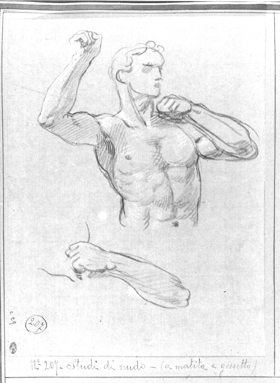 figura maschile (disegno, opera isolata) di Appiani Andrea (sec. XIX)