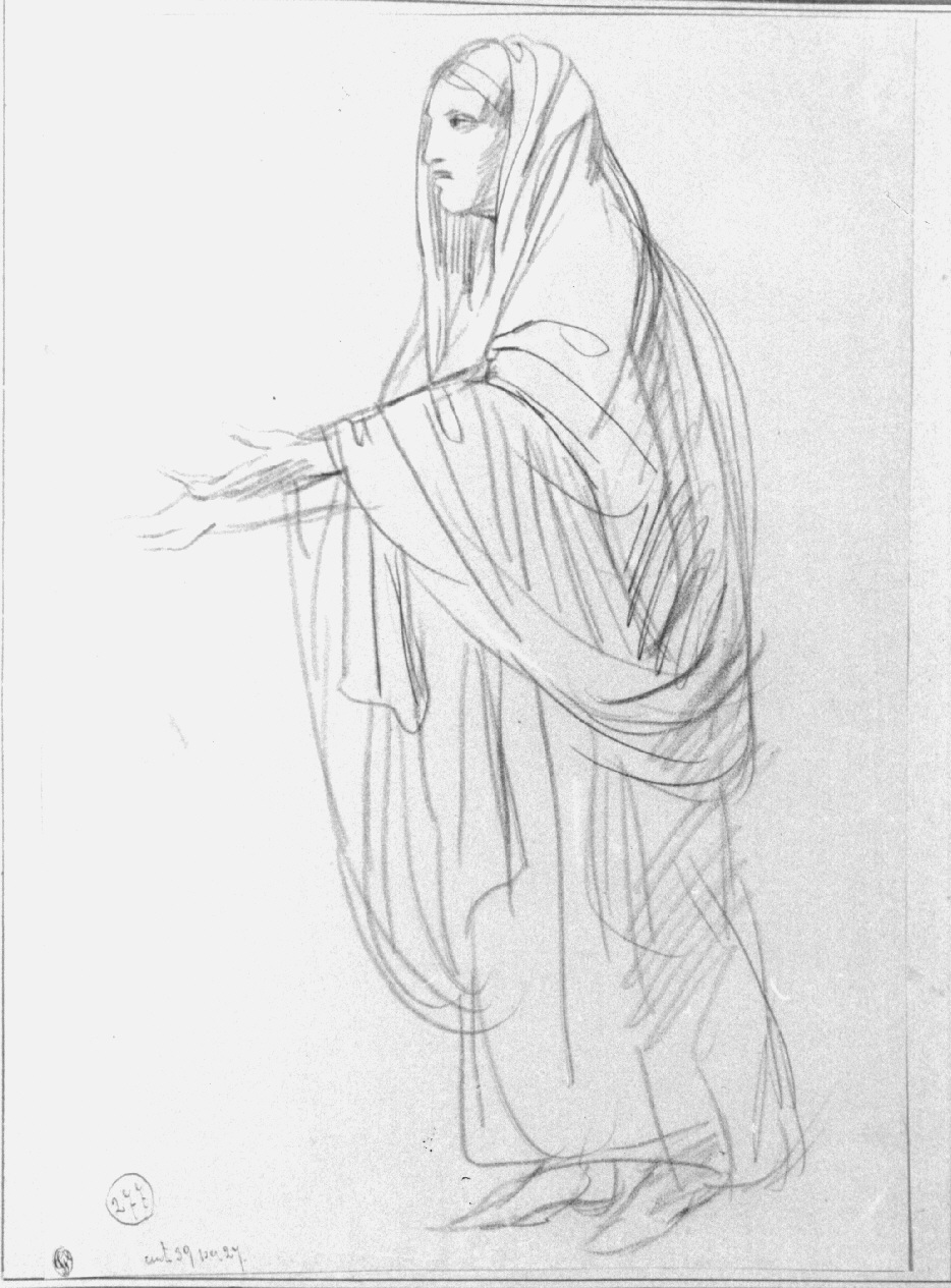 figura femminile panneggiata (disegno, opera isolata) di Appiani Andrea (sec. XIX)