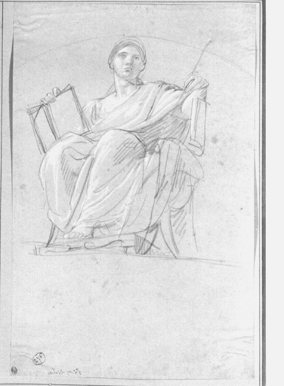 figura femminile seduta (disegno, opera isolata) di Appiani Andrea (sec. XIX)