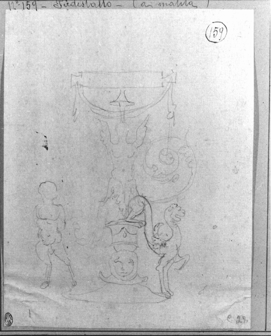 elemento decorativo (piedistallo) (disegno, opera isolata) di Appiani Andrea (inizio sec. XIX)