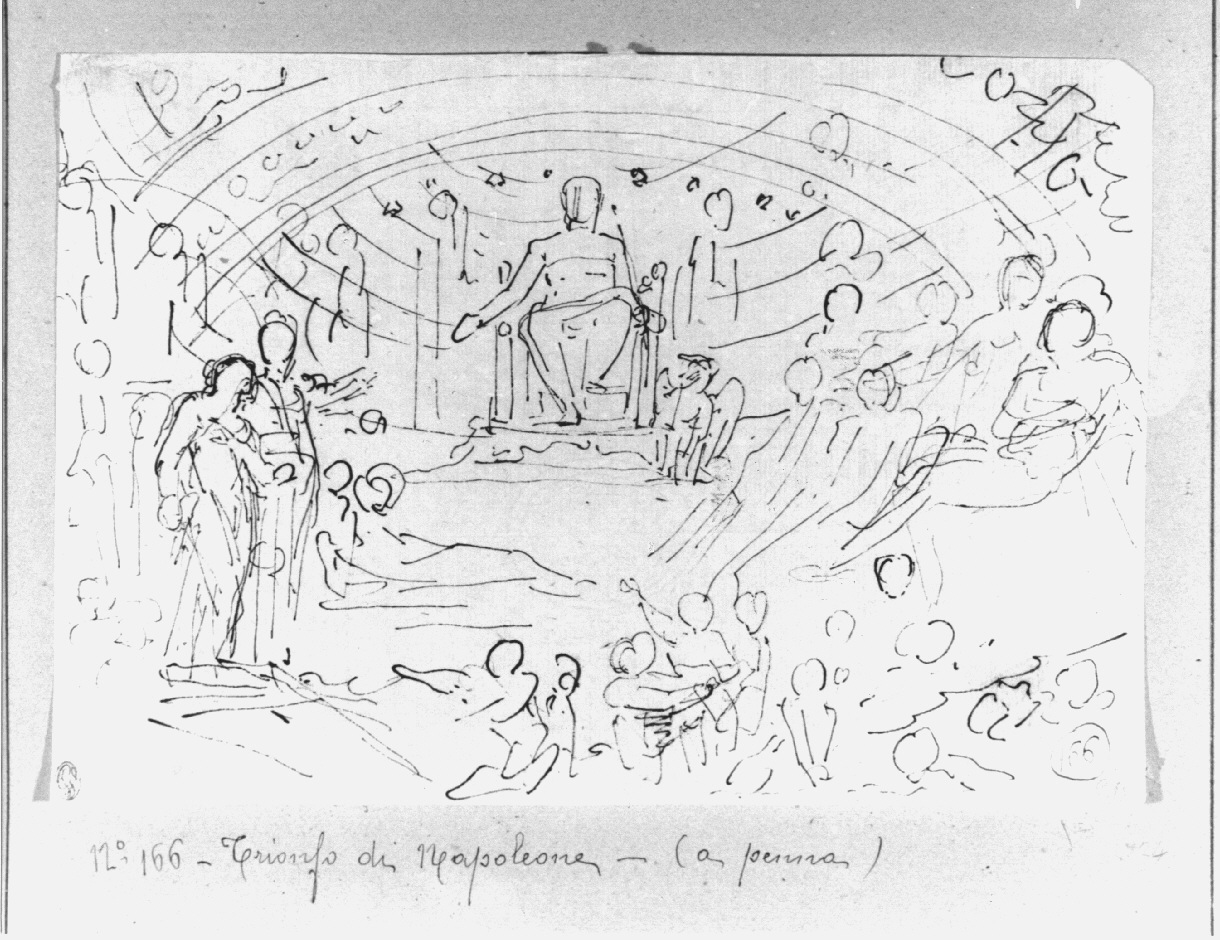 Apoteosi di Napoleone, figure maschili con figure femminili (disegno, opera isolata) di Appiani Andrea (sec. XIX)