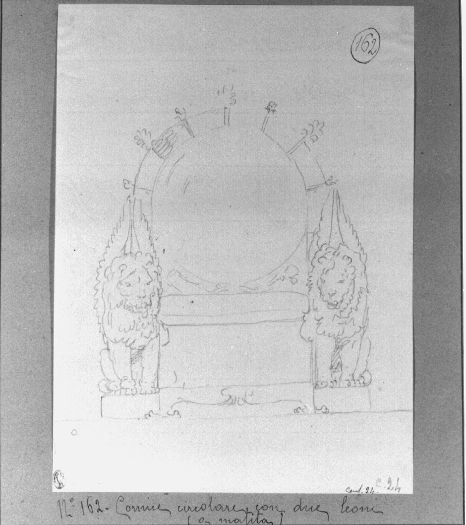 elemento decorativo (trono) (disegno, opera isolata) di Appiani Andrea (sec. XIX)
