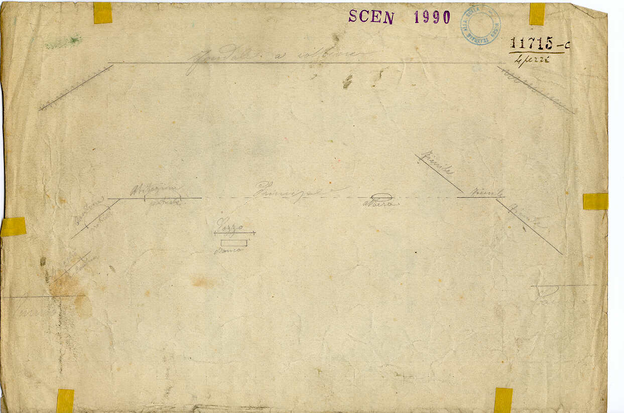 Piantazione scenografica, pianta di scenografia (disegno, opera isolata) di Ferrario Carlo (sec. XIX)