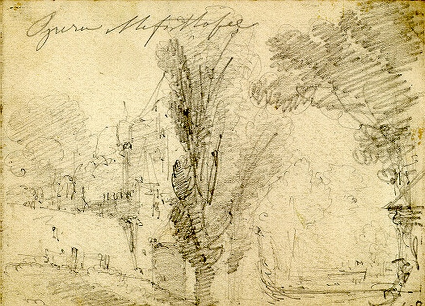 Borgo di Francoforte, veduta di città (disegno, opera isolata) di Ferrario Carlo (sec. XIX)