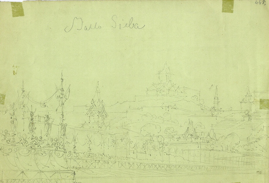 La città di Thule, veduta di città (disegno, opera isolata) di Ferrario Carlo (sec. XIX)
