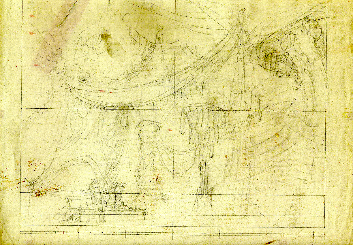 Padiglione, interno (padiglione) (disegno, opera isolata) di Ferrario Carlo (sec. XIX)