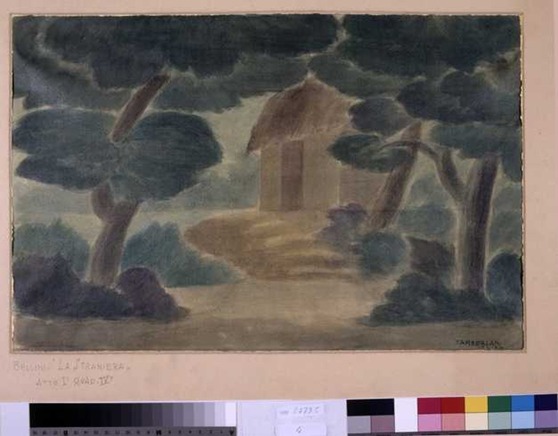 paesaggio con capanna (disegno, opera isolata) di Tamberlani Ferdinando (sec. XX)