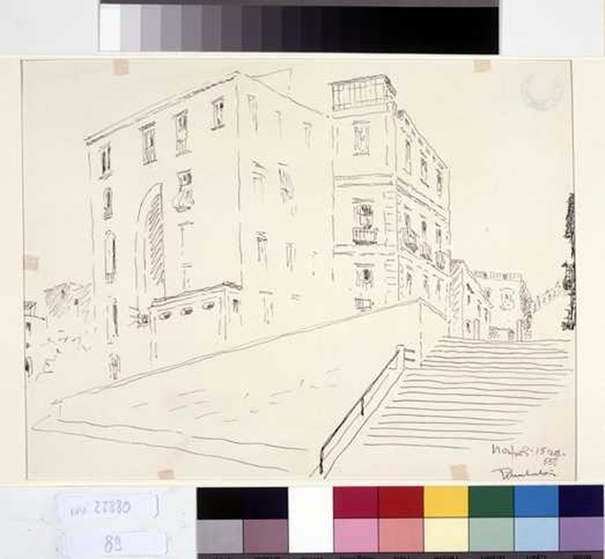 veduta di Napoli (disegno, opera isolata) di Tamberlani Ferdinando (sec. XX)