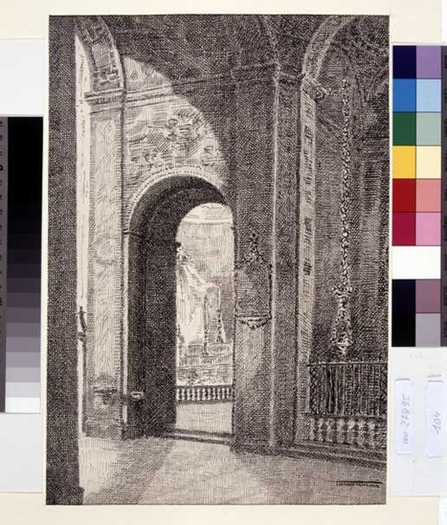 interno (chiesa di Sant'AlesSandro a Milano) (disegno, opera isolata) di Tamberlani Ferdinando (sec. XX)