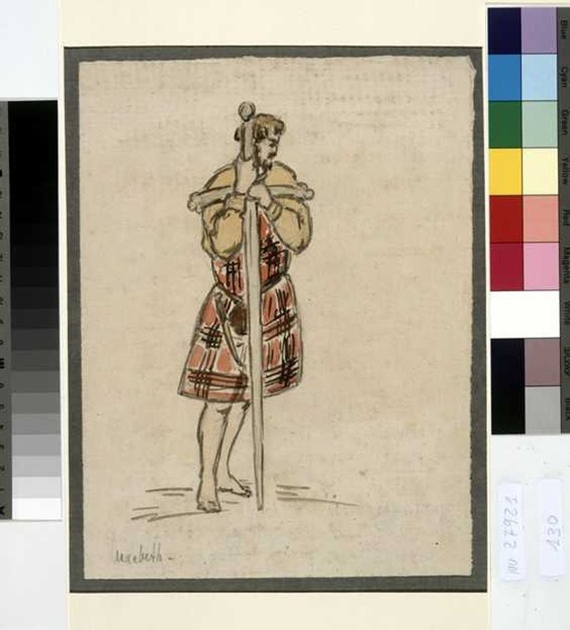 figura maschile con spada (disegno, opera isolata) di Tamberlani Ferdinando (prima metà sec. XX)