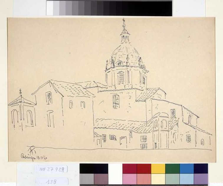 veduta di Cosenza (disegno, opera isolata) di Tamberlani Ferdinando (sec. XX)