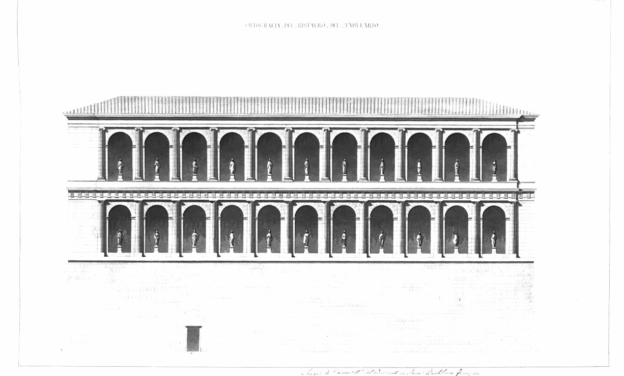 Prospetto, architettura: Tabulario (disegno, opera isolata) di Franzini Bartolomeo (sec. XIX)