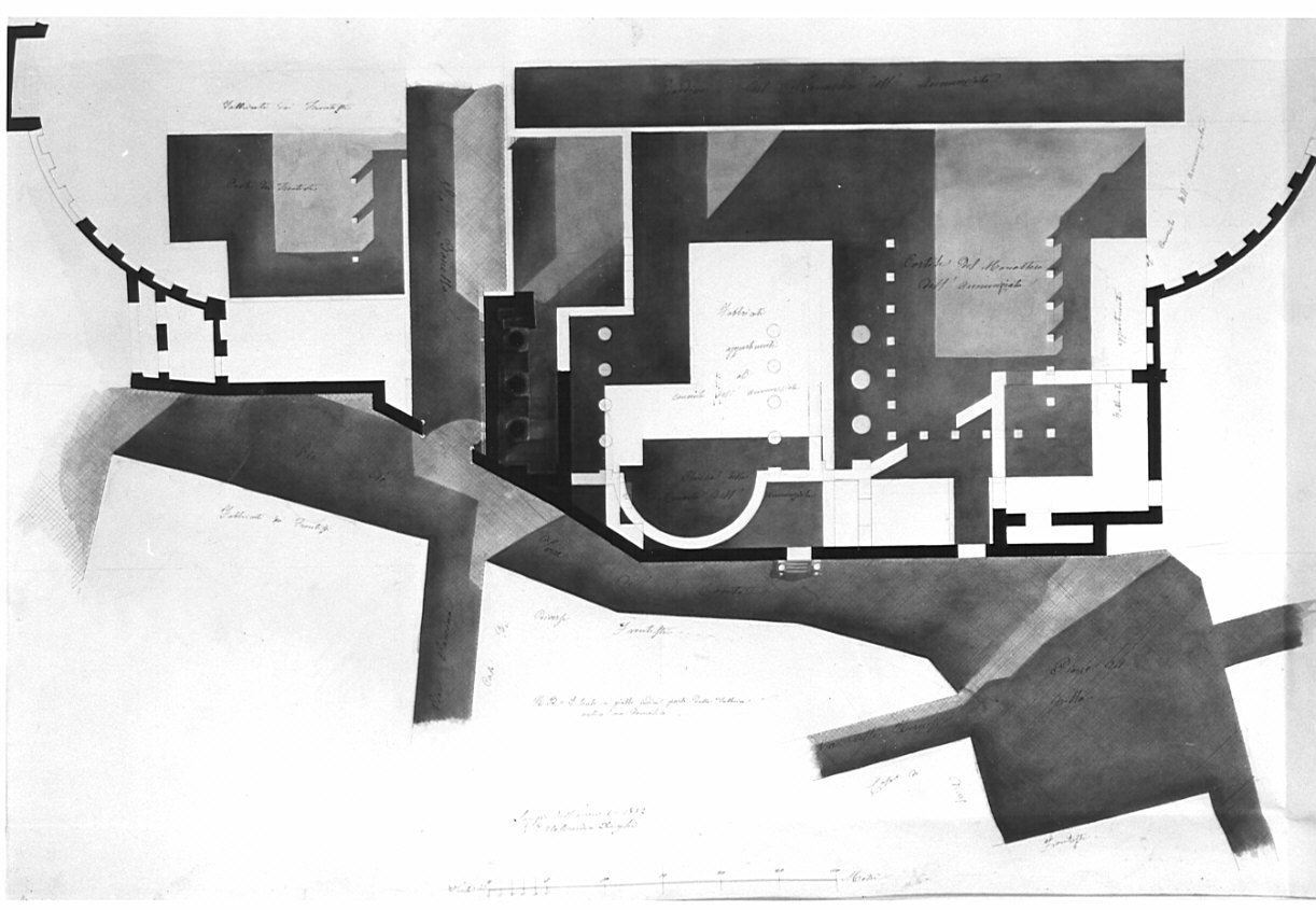 planimetria, architettura: Tempio di Marte Ultore (disegno, opera isolata) di Donghi Alessandro (sec. XIX)