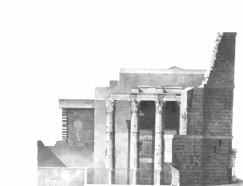 prospetto, architettura: Tempio di Marte Ultore (disegno, opera isolata) di Donghi Alessandro (sec. XIX)