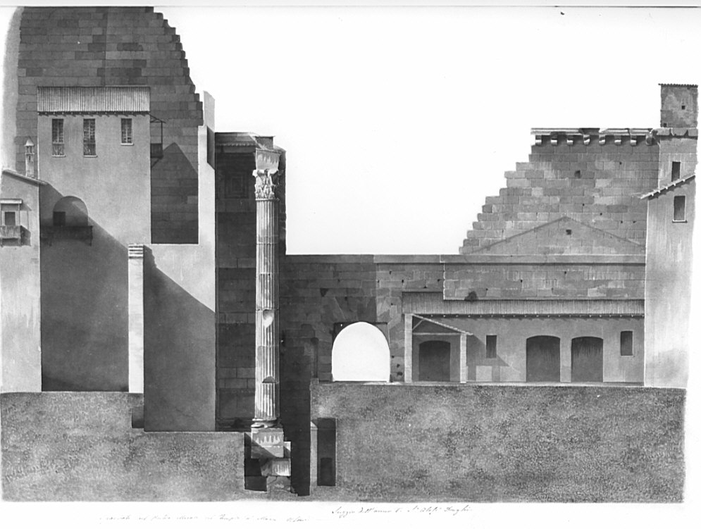 sezione, architettura: Tempio di Marte Ultore (disegno, opera isolata) di Donghi Alessandro (sec. XIX)